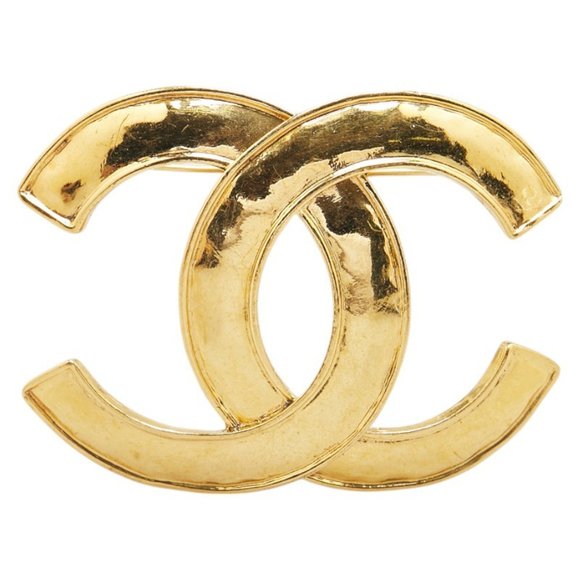 Vintage Chanel Coco Mark Brooch, Gold Plated, Women's, CHANEL - Picture 1 of 5